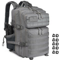 R.SASR 45L Tactical Backpack for Men Women, Military Assault Pack with MOLLE, Large 3 Day Bug Out Bag for Hiking Camping (Gray)