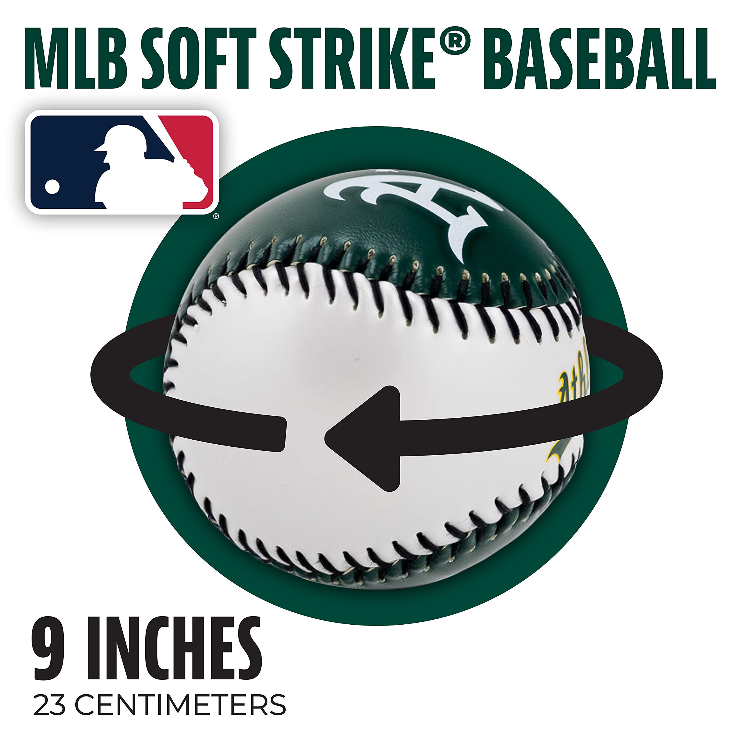 Franklin Sports Oakland Athletics Mlb Team Baseball - Mlb Team Logo Soft Baseballs - Toy Baseball For Kids - Great Decoration Fo