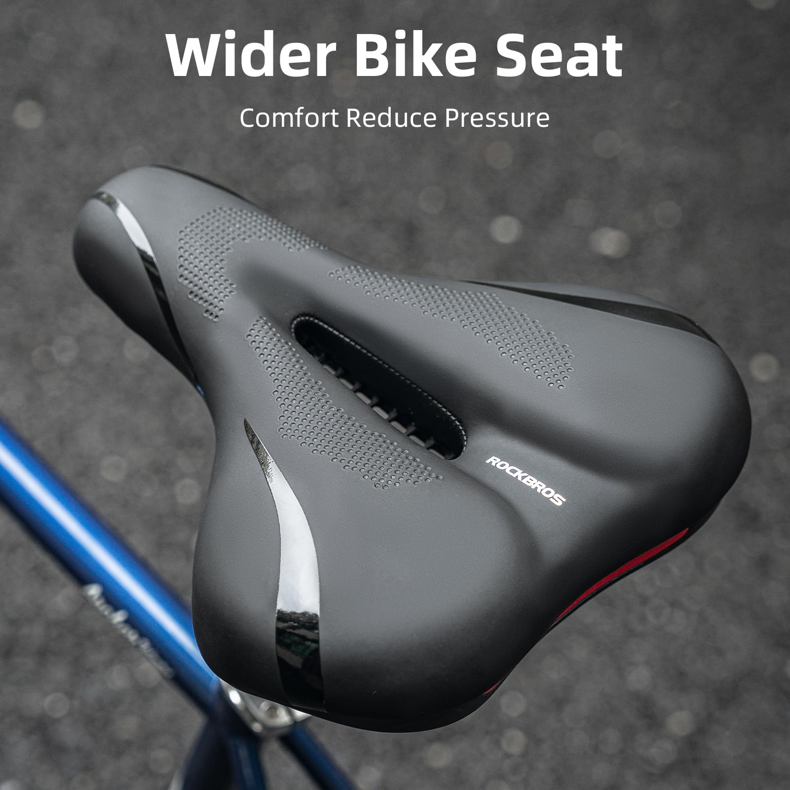 Rockbros Comfort Bike Seat - Universally Comfy Foam Bicycle Seat Fits Stationary, Mountain, And Cruiser Bike Saddles - Easy Asse