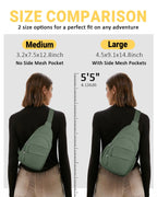 Tuwubi Crossbody Bags for Women, Sling Bag for Men, Small Hiking Backpack Anti Theft Lightweight for Outdoors Travel (M, Sage Gr