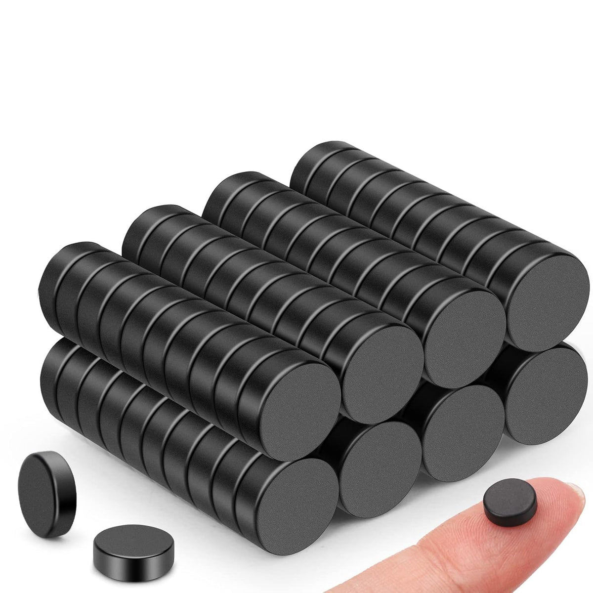 LEFIK 8mm Round Disc Black Magnets for Art & Craft, DIY Projects, 3D Printed Models, Fridge Stickers, School Students, Home & Of