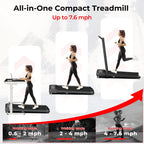 Subsun 2 In 1 Folding Treadmill, Walking Pad With Handle Bar, Under Desk Treadmill With 265 Lbs Capacity For Office, Remote Cont