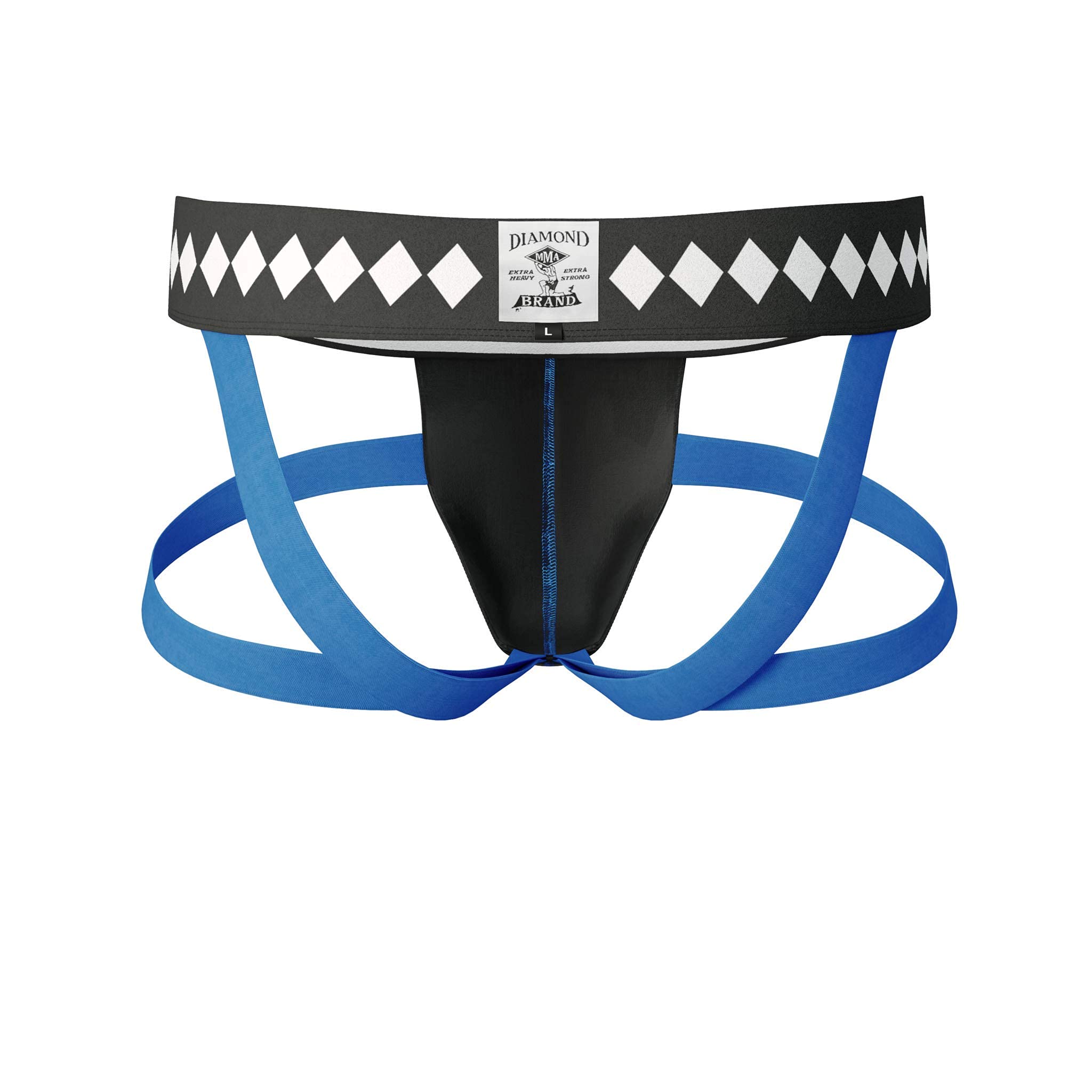 Diamond Mma Jock Strap + Athletic Cup For Men - Medium | 4-Strap No Shift Athletic Supporters For Men With Cup For Mma, Boxing,