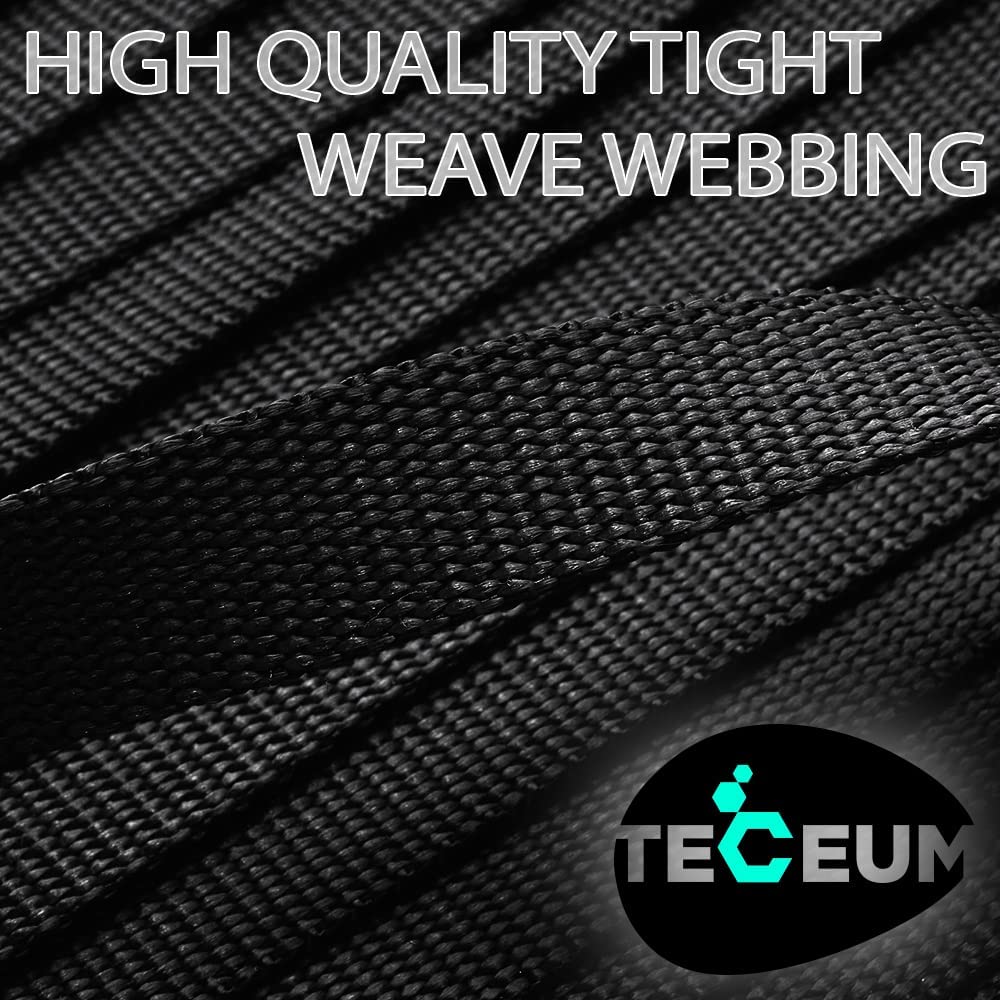 Teceum 1 Inch Webbing - Black - 25 Yards - 1 Webbing For Climbing Outdoors Indoors Crafting Diy Nw