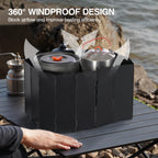 Redcamp 9.5 High Folding Outdoor Stove Windscreen, 16 Plates Aluminum Camping Stove Windshield With Carrying Bag, Lightweight Bu