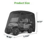 10L0L Universal 2-4 Passenger Golf Cart Cover For Ezgo, Club Car And Yamaha, Waterproof Sunproof And Durable, Black
