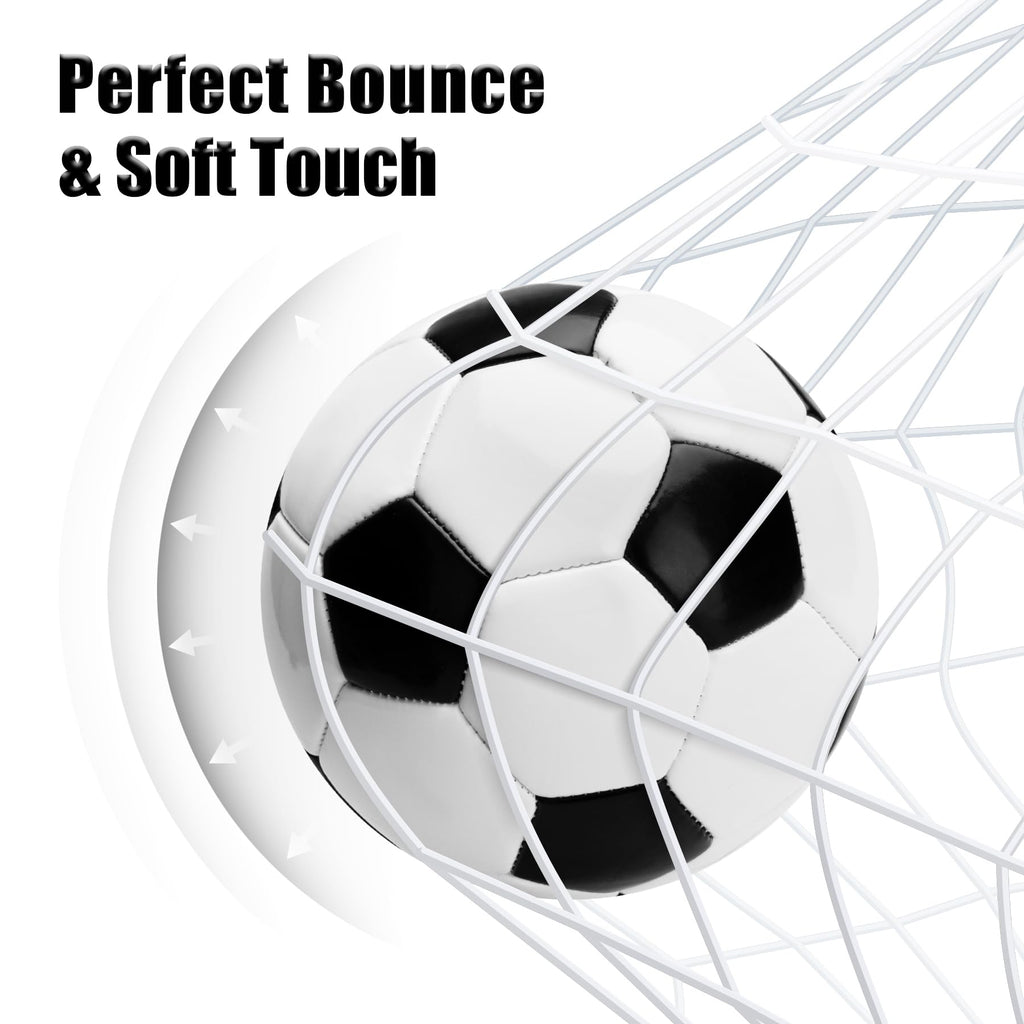 Soccer Balls Size 5 with Pumps - Set of 2 Soccers and 2 Pumps - Official Size and Weight - Safe Soft Cover and Long-Lasting Perf