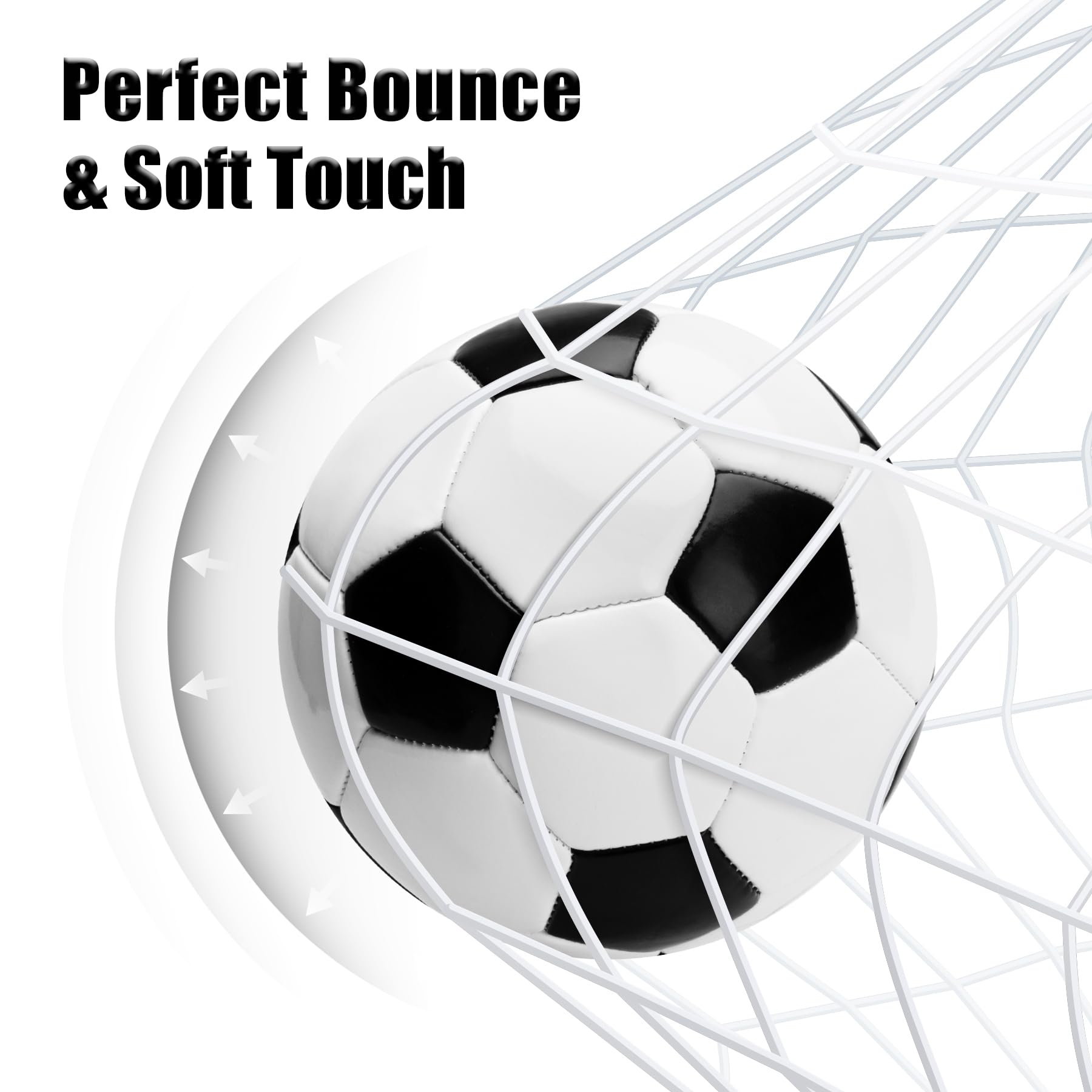 Soccer Balls Size 5 with Pumps - Set of 2 Soccers and 2 Pumps - Official Size and Weight - Safe Soft Cover and Long-Lasting Perf