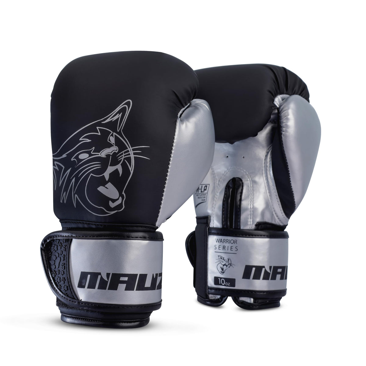 MAUZER King of Cats Boxing Gloves with Multi Layer Injected Foam and EVA Padding Breathable Palm Locked Thumb Velcro Wrist Strap