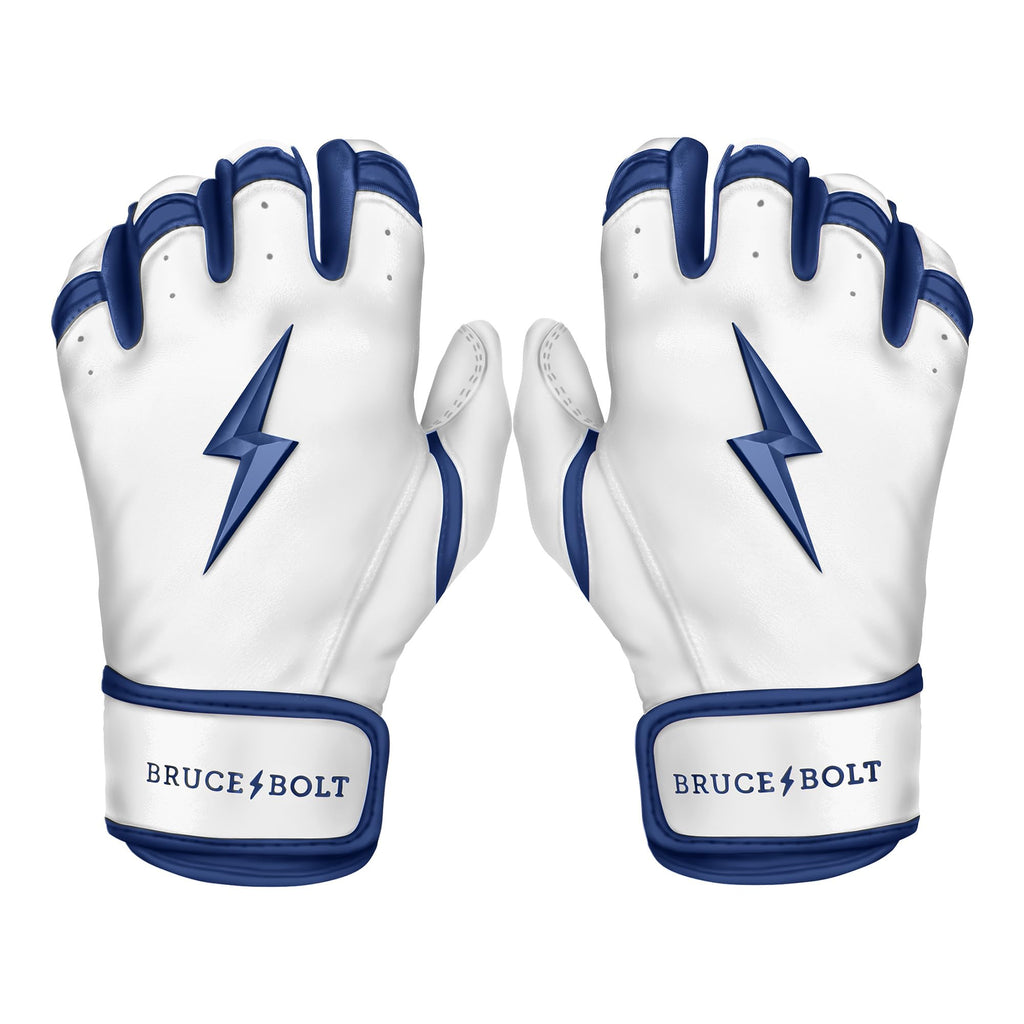 BRUCE BOLT Chrome Series Short Cuff Navy Batting Glove - Navy XLarge