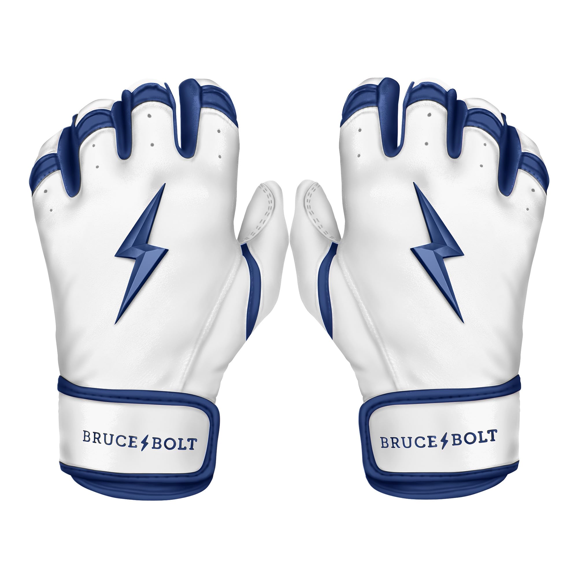 BRUCE BOLT Chrome Series Short Cuff Navy Batting Glove - Navy XLarge