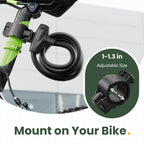 Titanker Bike Locks With Keys, Bike Lock Cable 6 Feet Coiled Secure Bike Cable Lock With Mounting Bracket, 1/2 Inch Diameter