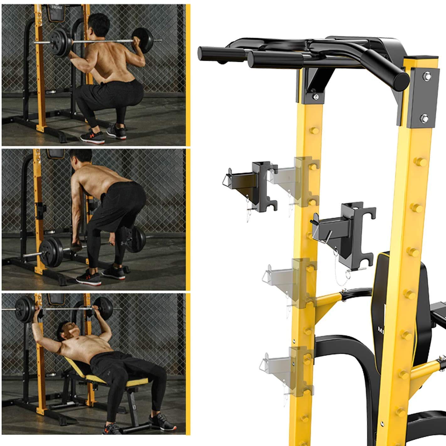 Zenova Power Tower Pull Up Bar Station, Pull Up Tower Dip Station For Home Fitness Exercise,Multi-Function Workout Equipment Squ