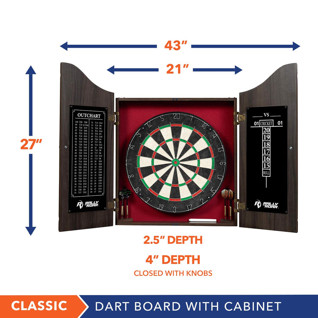 Rally And Roar Dartboard Cabinet, Brown