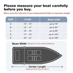 Explore Land 900D Trailerable Waterproof Boat Cover Fits 17'-19'Long Beam Width Up To 102 V-Hull Tri-Hull Runabout Fishing Ski P