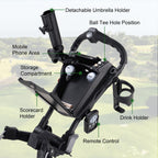 Kvv Electric Golf Push Cart With Remote Control, Smallest Folding Size, Suitable For All Terrains, Lightweight And Super Compact
