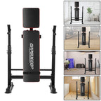 Oppsdecor 6 In 1 600Lbs Weight Bench Set With Squat Rack, Bench Press Set With Barbell Rack, Adjustable Incline Strength Trainin