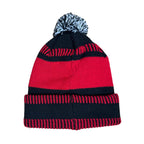 Outerstuff Nhl Kids Youth 8-20 One Size Team Color Primary Logo Sports Tech Knit Cold Weather Hockey Pom Beanie Hat - New Jersey