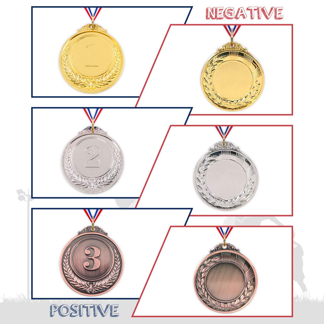 Hilitchi Gold Silver Bronze Award Medals With Ribbon Winner Awards Olympic Style For Kids School Sports Meeting Sports Events Or