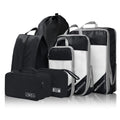 Compression Packing Cubes For Suitcases, Nicoshow 7 Set Luggage Organizers With 3 Compressible Packing Cubes, Shoe Bag, Underwea