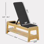 Soozier Adjustable Weight Bench With Dumbbell Rack, Wooden Workout Bench, Flat Or Incline Bench For Home Gym Weight Lifting Trai