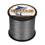 Hercules Braided Fishing Line 1500M 1640Yds 6Lbs-100Lbs Pe Superline 4 Strands (Grey 70Lb/31.8Kg 0.44Mm)
