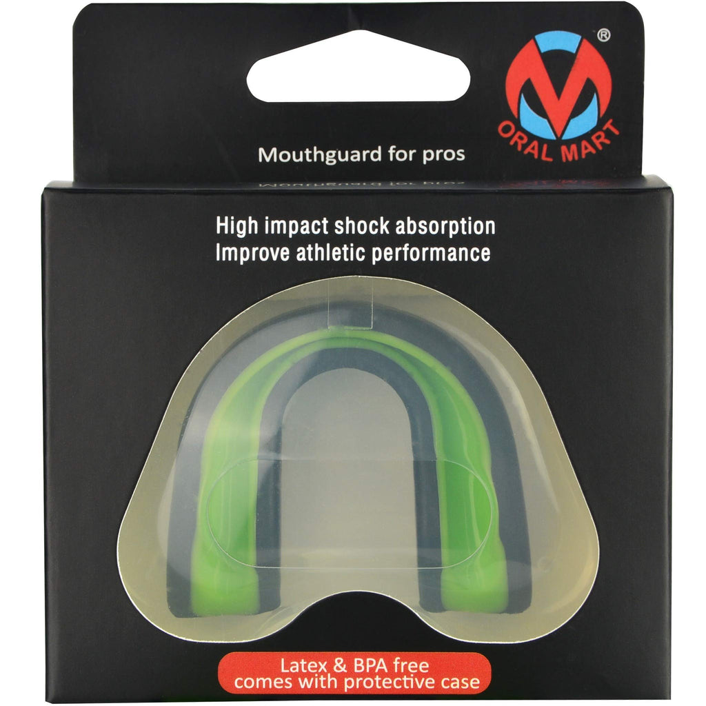 Oral Mart Black/Green Youth Mouthguard For Kids - Youth Mouthguard For Karate, Flag Football, Martial Arts, Taekwondo, Boxing, F