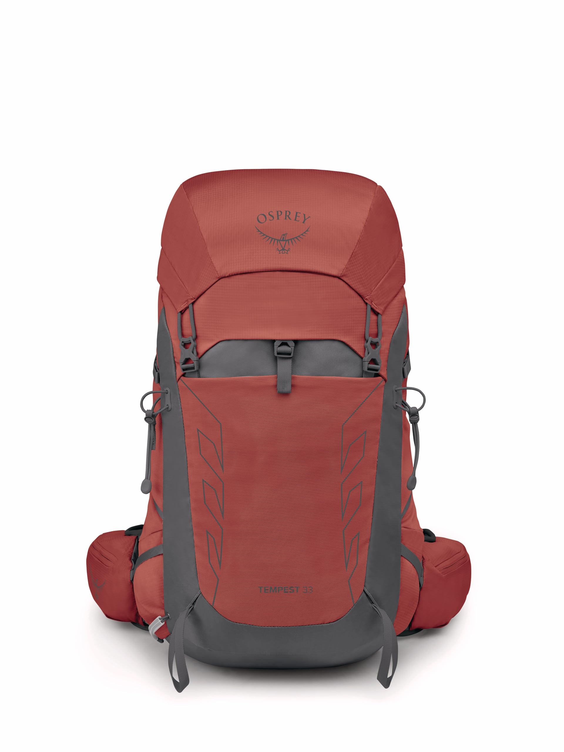 Osprey Tempest 33L Womens Lightweight Hiking Backpack - Daypack for Travel & Camping, Red Pampas/Coal Grey, Extended Fit