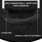 Toymis Trampoline Basketball Hoop, Breakaway Rim For Dunking Trampoline Basketball Attachment With Mini Basketballs Trampoline A