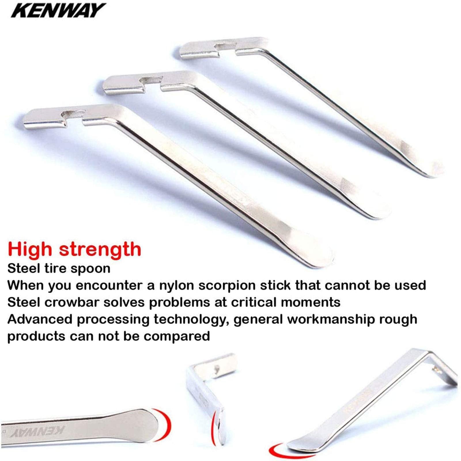 Tuotu Bicycle Tire Lever Tyre Spoon Changing Tool, Stainless Steel Portable Bike Tire Levers To Repair Bike Tube, Set Of 3