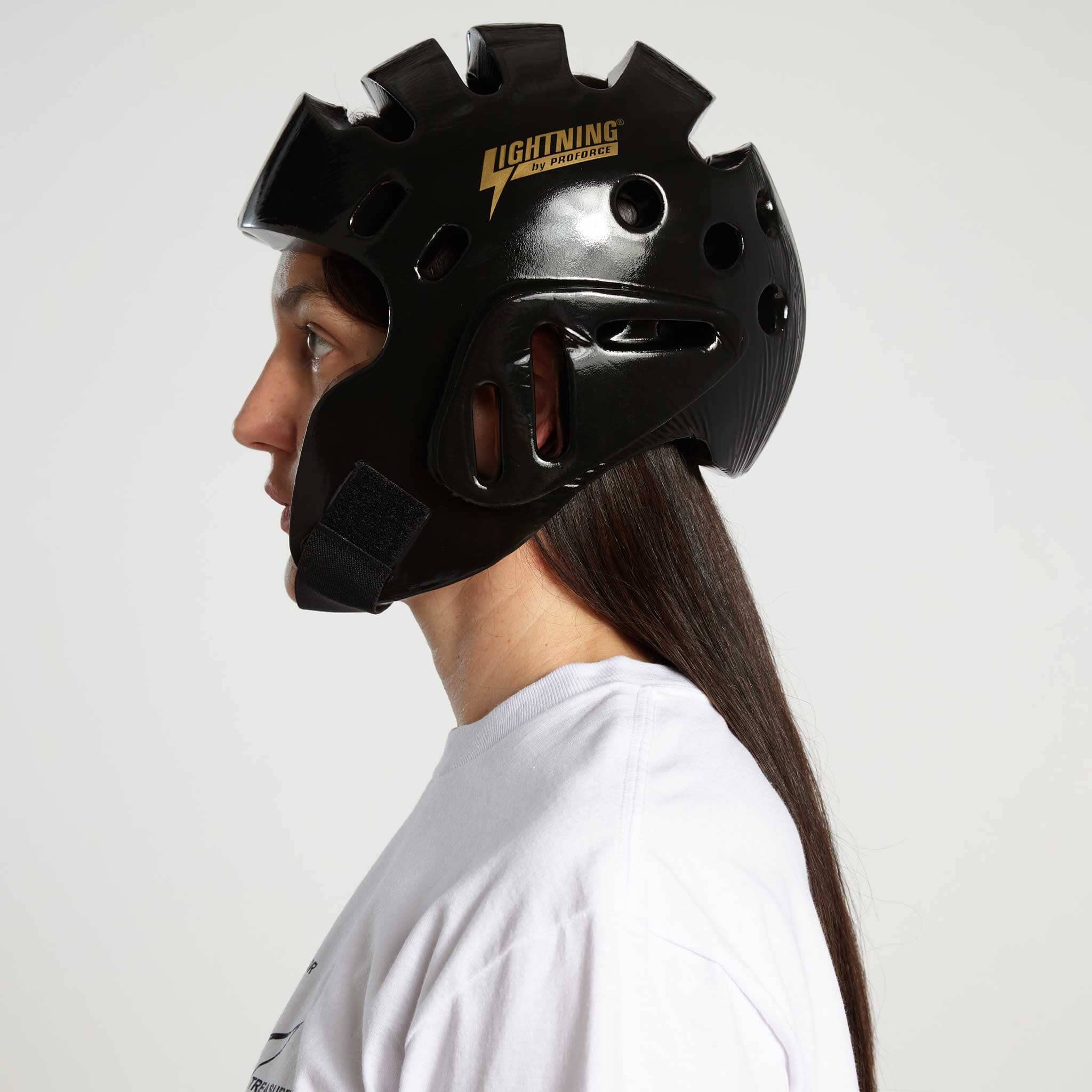 Proforce Lightning Karate/Martial Arts Sparring Headgear (Black, Medium (Head Circ: 21-22'')