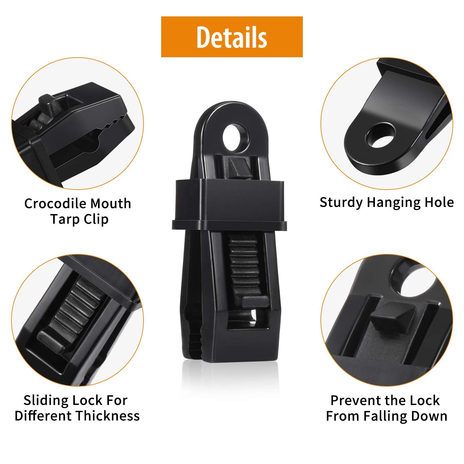 Tarp Clip Crocodile Mouth Multipurpose Secures Clamp With Strong Lock Grip Clamp Trap Clip Camping Clamp Clip Tighten Lock Grip