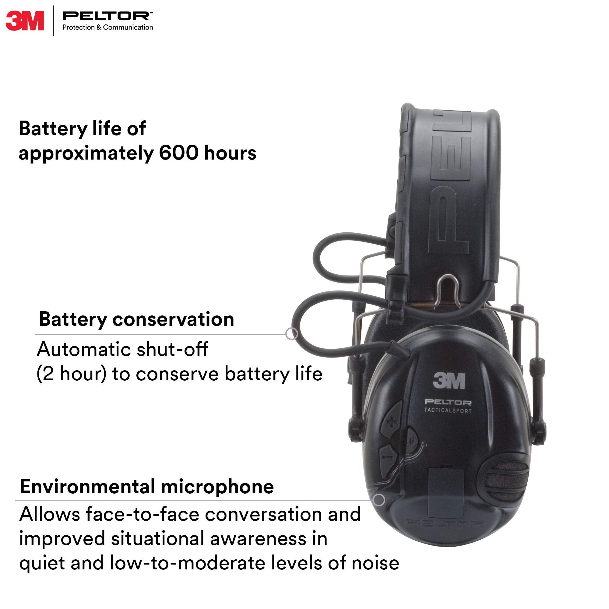 Peltor Mt16H210F-479-Sv Tactical Sport Headset Black 1/Case