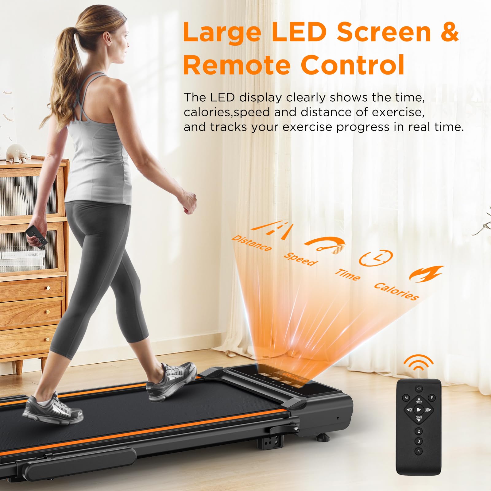 Walking Pad With 12% Incline, Under Desk Walking Pad Treadmill With Handle Bar & Removable Desk Workstation, 3 In 1 3.5Hp Foldab