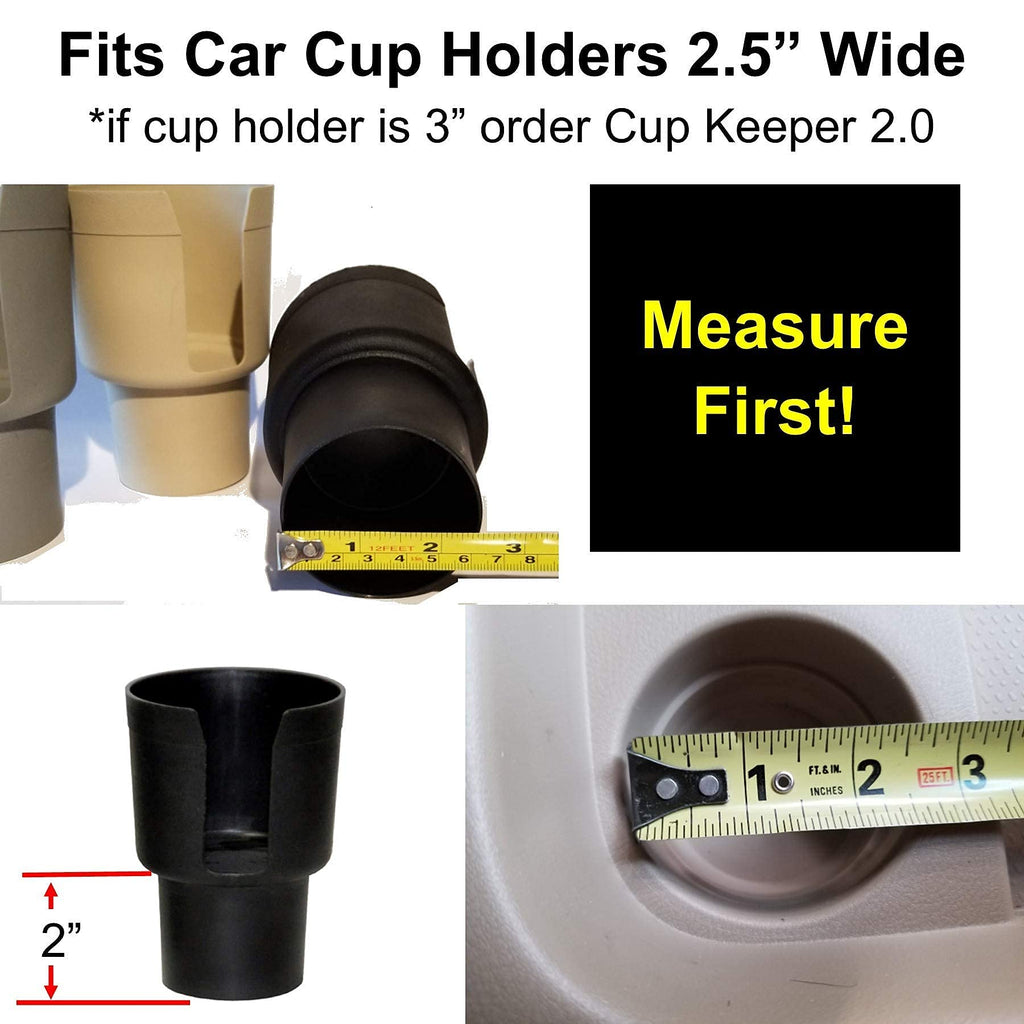 Gadjit Cup Keeper 2.0 (2 Pk) Cup Holder Adapter W/Adjustable Base For Hydro Flasks 18 21 24 Oz, Yeti Tumbler 20 & 30 Oz, Coffee