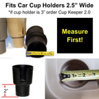 Gadjit Cup Keeper 2.0 (2 Pk) Cup Holder Adapter W/Adjustable Base For Hydro Flasks 18 21 24 Oz, Yeti Tumbler 20 & 30 Oz, Coffee