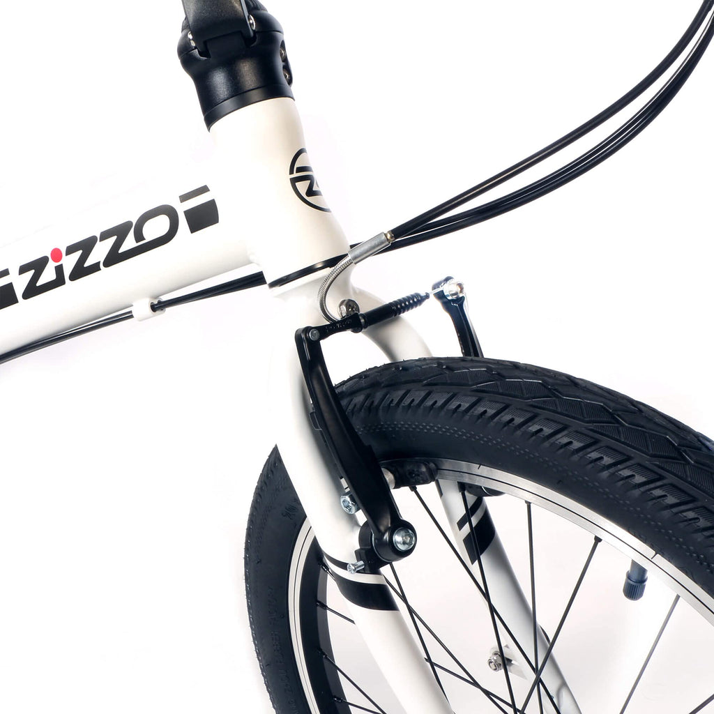 Zizzo Campo 20 Inch Folding Bike With 7-Speed, Adjustable Stem, Light Weight Frame (White)