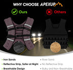 APEXUP 20lbs Weighted Vest Men Women, Weight Vest for Women Workout Equipment for Strength Training Running (Pastel Pink)
