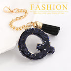 Letter Charm Accessories for Stanley Cup 1 PCS Cute Initial Keychain Handle Charm for Stanley Tumbler for Women Black Letter Q
