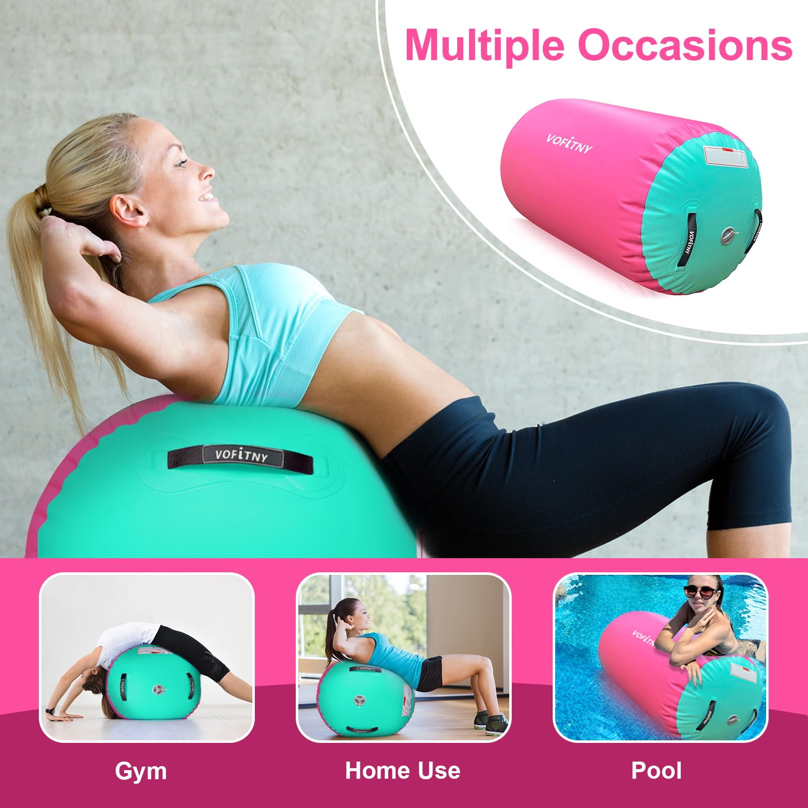 Vofitny Gymnastics Air Barrel Octagon Mat Tumbler Back Handspring Trainer For Home/Gym/Tumbling