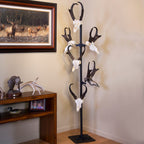Skull Hooker Trophy Tree European Trophy Mount - Hang Up To 5 Taxidermy Deer Antlers And Other Skulls For Display - Graphite Bla