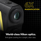 Nikon COOLSHOT 50i GII Golf Laser Rangefinder | Rainproof Portable 6X Monocular Optics with Dual Locked ON Quake Flagstick Detec