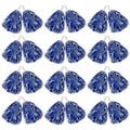 Hooshing 12Pcs Pom Poms Cheerleading Blue And Silver Metallic Foil Cheer Pom Poms With Plastic Handles For Rooters Cheering Squa