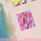 Hiwoss Beach Blanket Waterproof Sandproof Oversized 95   X 80   ,Sand Free Beach Mat With Corner Pockets,Portable Mesh Bag For T