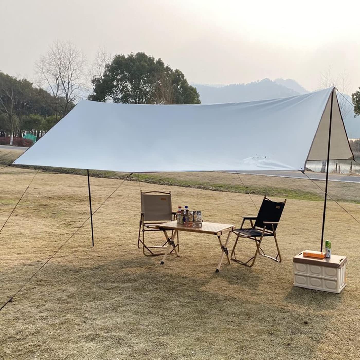 Adjustable Tarp Pole Canopy Pole Set Of 2, Portable Tent Poles Rodsfor Camping Tarps,Tent,Awnings, Shelters, Hiking
