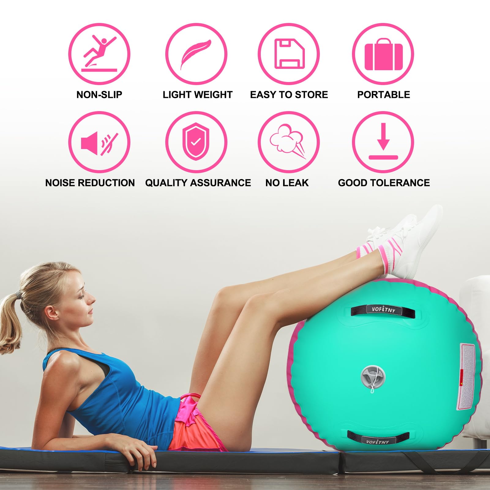 Vofitny Gymnastics Air Barrel Octagon Mat Tumbler Back Handspring Trainer For Home/Gym/Tumbling