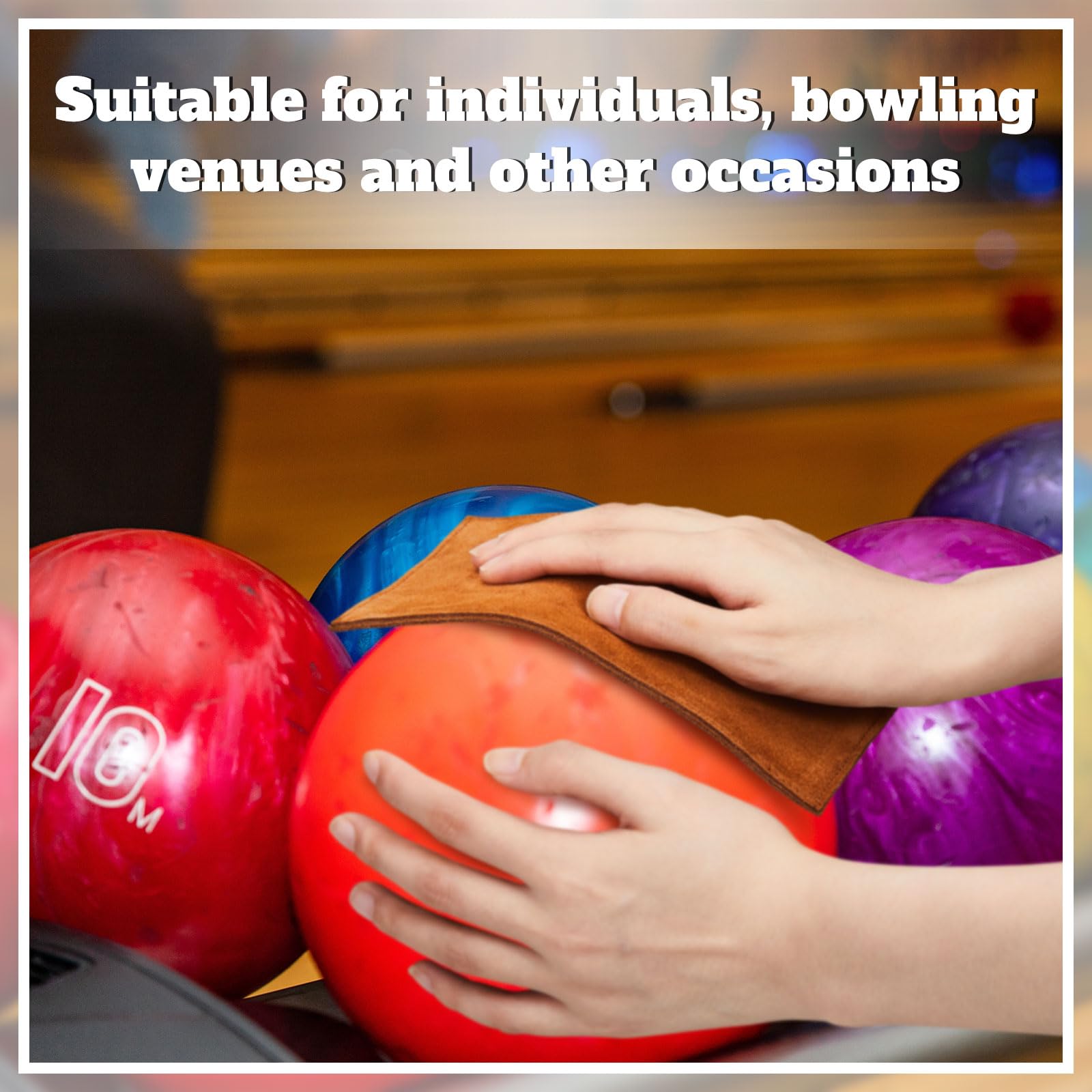 Patelai 3 Pcs Bowling Ball Shammy Towel Dual Sides Leather Bowling Towel Bowling Ball Towel Bowling Accessories Cleaning Pad For