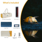 Naturehike Camping Tent, 2/3 Person Double Layer, Instant Easy Setup, Waterproof Pu2000Mm, 54 Mph Wind Resistance, Upf 50+, Outd