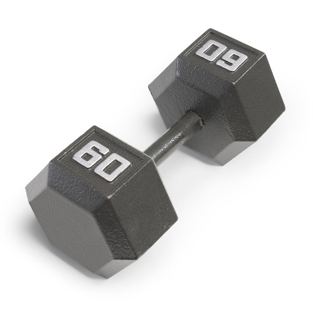 Marcy 60lb Cast Iron Hex Dumbbell, Single, IV-2060, Black, 60lbs