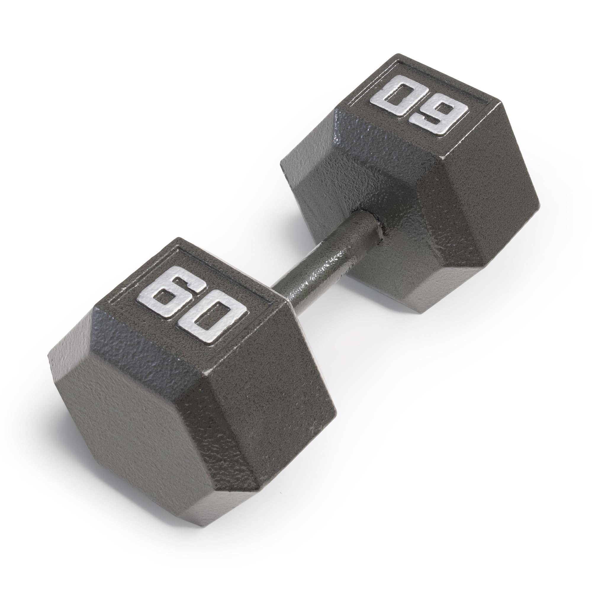 Marcy 60lb Cast Iron Hex Dumbbell, Single, IV-2060, Black, 60lbs